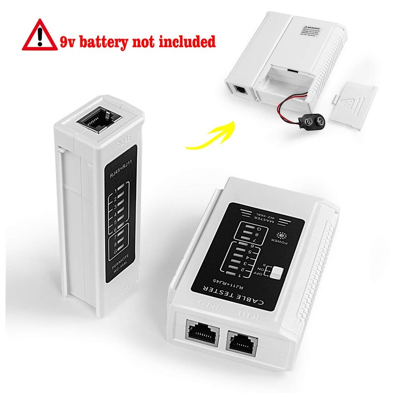 PETECHTOOL RJ45 Crimp Tool Kit Crimping Tool Ethernet Crimper Wire Cutter Stripper With 1 Piece Cable Tester,20Pieces Cat6 Pass Through Connectors and 1 Piece Yellow Wire Stripper - Image 5